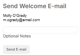 Send Welcome Email page.